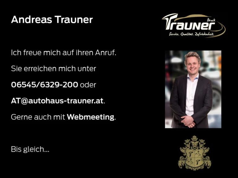 Andreas Trauner von Trauner Autohaus in Bruck, Kontaktinformationen und Einladung zum Webmeeting.